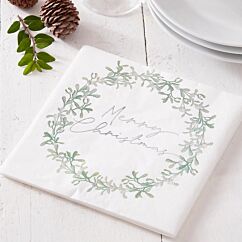 Jouluservetit, Merry Christmas, Misteli, 16kpl. Joulu lautasliinat.