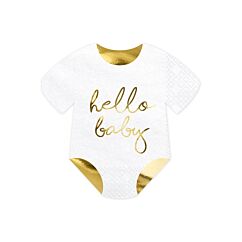 Bodynmuotoiset servetit, "hello baby", 20 kpl.