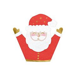 Hauskat joulupukin-muotoiset lautasliinat.