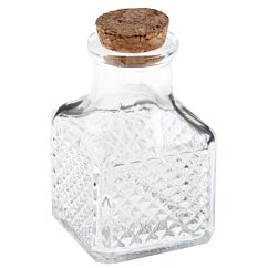 Pieni lasinen purkki -  Koristeellinen neliö, 4x4x7cm