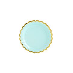 Pahvilautaset Minttu, kultareunalla, 18cm, 6 kpl