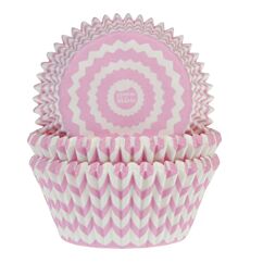 Vaaleanpunaiset Chevron muffinssivuoat, 50 kpl.