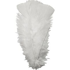 Aidot höyhenet - Valkoiset, Teräslangalla, 11-17cm, 18kpl