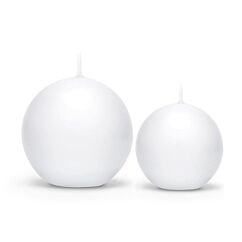 Valkoinen pallokynttilä.