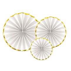 Paperiviuhkat Valko-kulta 3 kpl