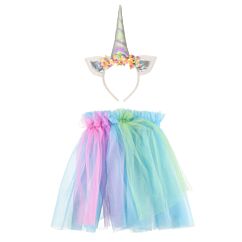 Yksisarvinen asuste hiuspanta ja tyllihame. 