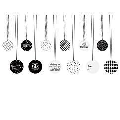 Jouluiset musta-valkoiset pakettikortit, 12 kpl.