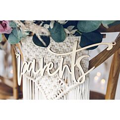 Puinen Kyltti / Tuolikoriste, "Parents".