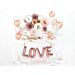 Ruusukultaiset foliopallokirjaimet "LOVE".