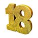 Upea kulta-glitteri pöytäkoriste numero 18.