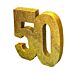 Upea kulta-glitteri pöytäkoriste numero 50.