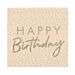Lautasliinat, Peach & Gold, Happy Birthday, 16kpl