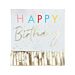 Happy Birthday lautasliinat kultaisilla hapsuilla, 16 kpl