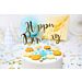 Kullanvärinen kakkukoriste "Happy Birthday".