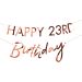 Ruusukultainen banneri "Happy Birthday" numerolla.