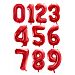 Punaiset numerofoliopallot, 86cm 