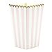 pienet valko-vaaleanpunaiset popcorn-kipot kultaisella reunalla