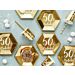 Kultaiset pahvilautaset, 50th Birthday, 17cm, 6kpl. 50-v juhlat