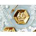 Kultaiset pahvilautaset, 60th Birthday, 17cm, 6kpl. 60-v juhlat